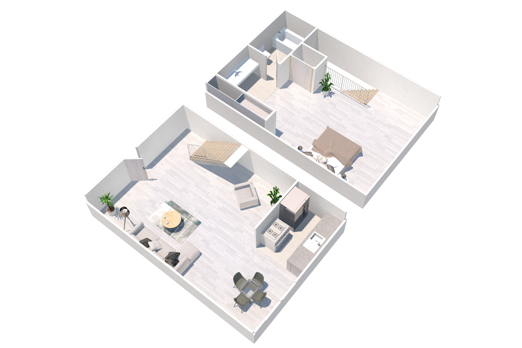 Floor plan for 1 bed, 1 bath, 611 sqft